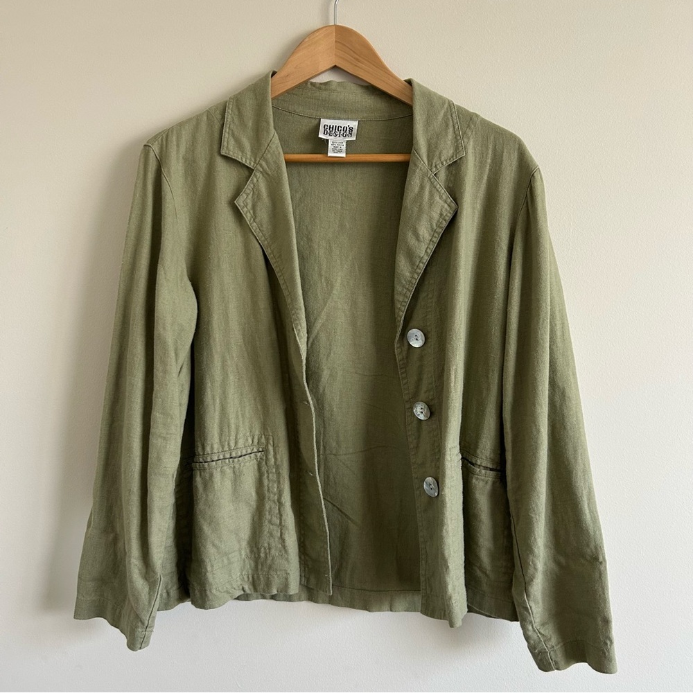 Vintage Chico’s Linen Chore Minimalist Jacket Size 0 - Picture 6 of 10